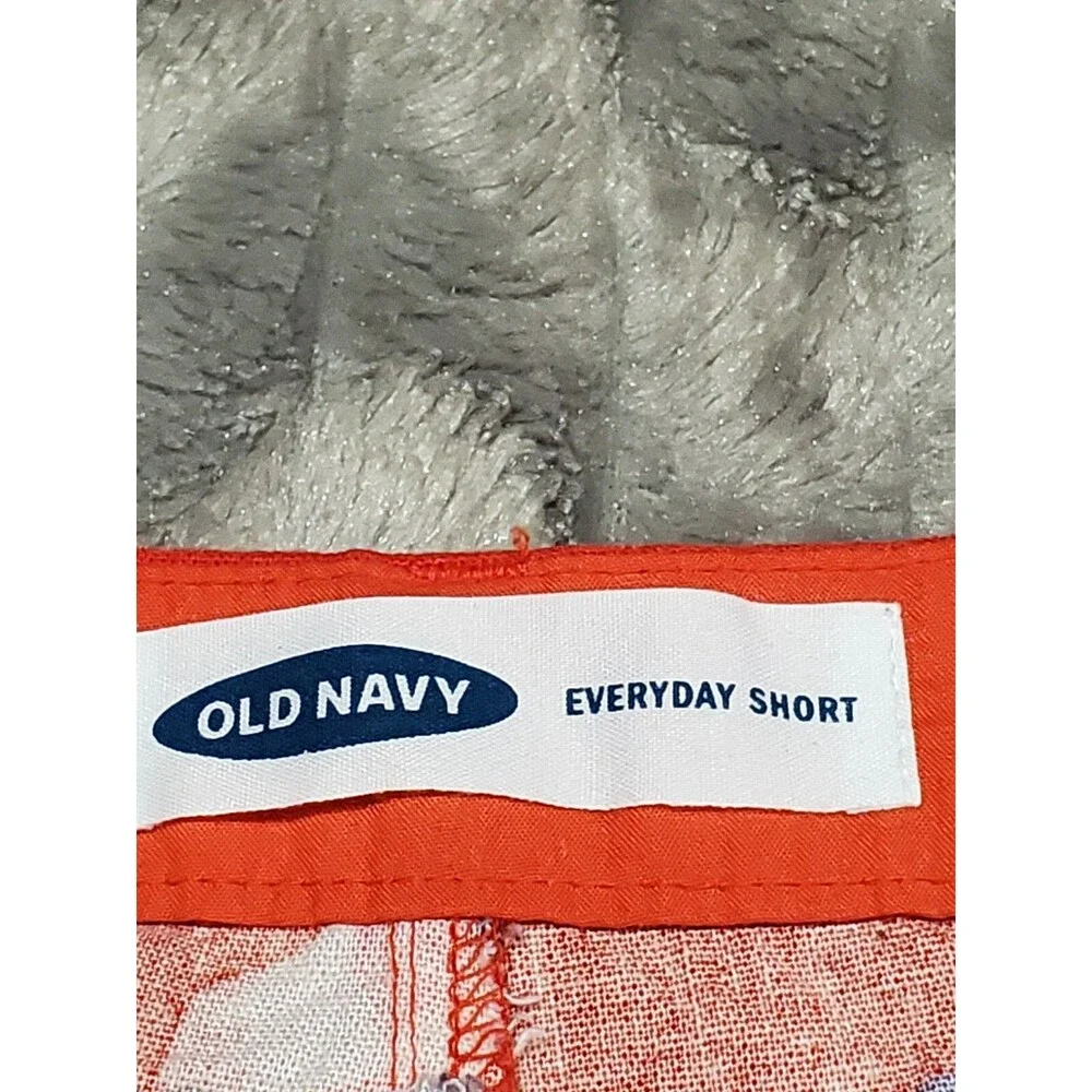 Old Navy Womens Size 4 Orange Blue Floral Linen Blend Everyday Shorts